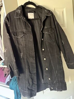Zara distressed denim jacket